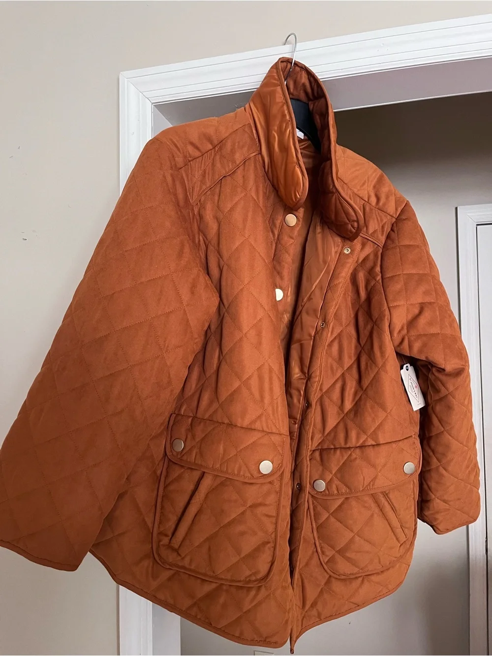 Quilted Rust Jacket Classic Puffer Coat NWT
